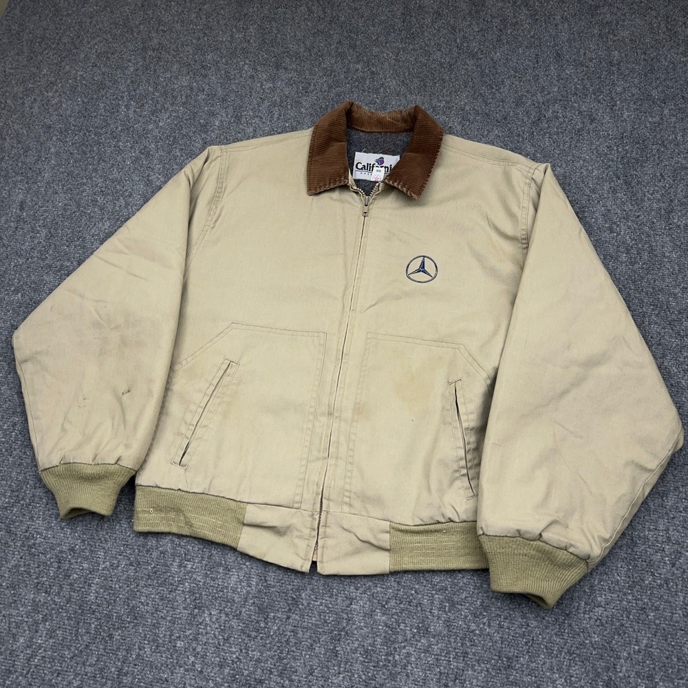 California Outerwear Jacket Men Medium Tan Mercedes Benz Blanket Lined USA Made